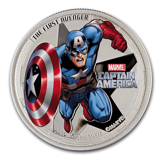2014 1 oz Silver Niue Avenger Captain America 2014 1 oz Silver Niue Avenger Captain America